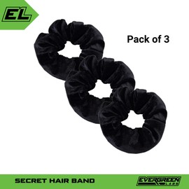 Evergreen Labs Secret Scrunchies Hair Scrunchies with Money Hideaway and Hidden Safe - Travel Gadgets for Women, Secret Hiding Place for Valuables, Hair Tie Pouch with Zip, Pack of 3