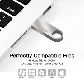 USB Stick 32 GB, Pack of 3 Mini USB Sticks 32 GB with Key Fob Memory Stick USB 2.0 Flash Drive USB Flash Drive 32 GB (Waterproof)