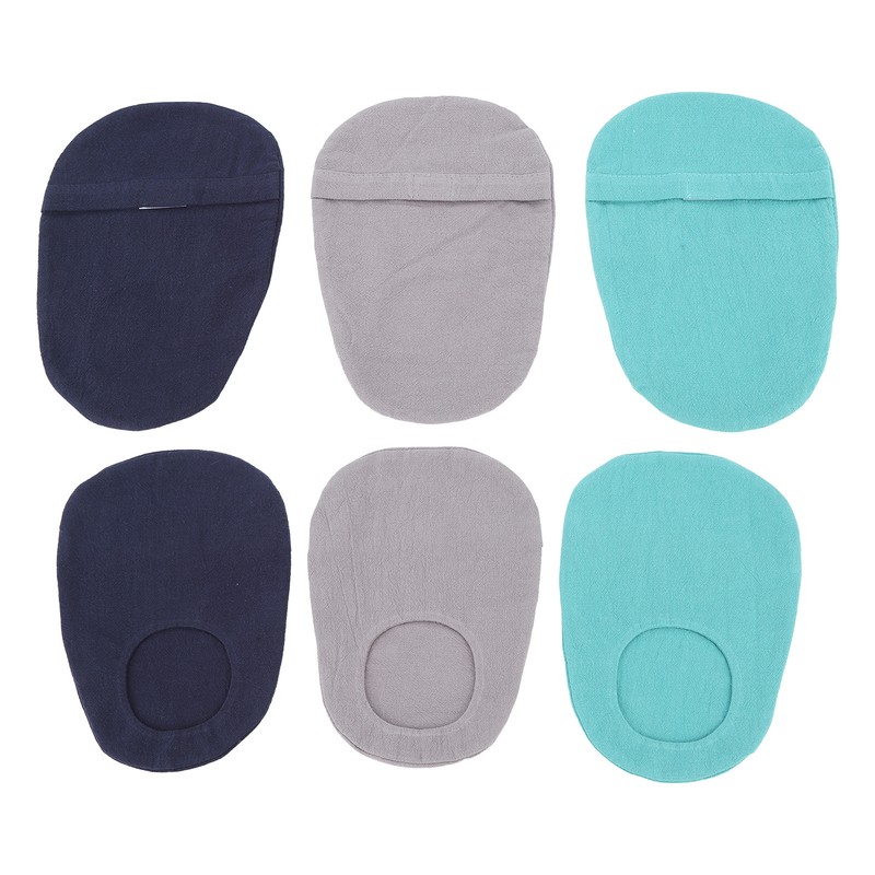 3pcs Ostomy Bag Cover Washable Detachable Dust Proof Mixed Colors