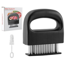 Meat Tenderizer Tool, Stainless Steel Meat Tenderizer With 48 Ultra Sharp Needle Blades, Cooking Gadget for Chicken, Steak, Veal, Pork, BBQ(COLOR:Black)