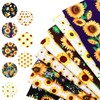 Fanfanwin 8 Pcs Sunflower Fabric Polyester Fabric Bundles 20 x