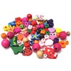 85 Pieces Wooden Beads Set, Mixed Motifs and Colours, Bead