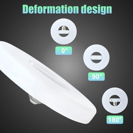 UFO LED Light Bulb, 28W, 40W, 60W LED Ceiling Light Bulb, Flat LED Light Bulb, Base for Home Lighting, Garage, Workshop, Basement Easy-Installation Energy Saving LED Lamp with Folded E27 (28)