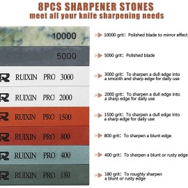 Knife RUIXIN PRO 8 Pcs Knife Sharpening Stones for RUIXIN PRO RX-008 RX-009 Knife Shar