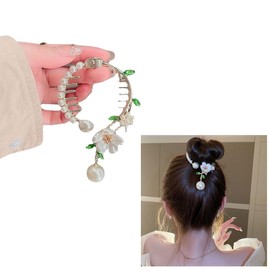 Women's Camellia Flower Hair Clips Metal Flower Hair Clips for Thick Piece Large Hair Clip