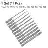 HARFINGTON 11pcs Torx Screwdriver Bit Set T6-T40 4" Length S2