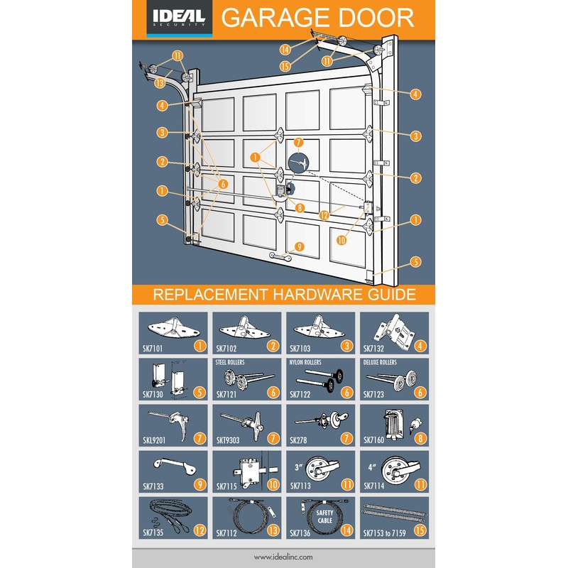Ideal Security Inc. SK7133 Garage Door Lift Handle, Galvanized, Silver,