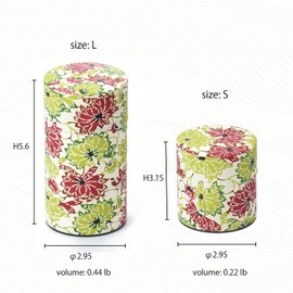 Waraku Fuuka Japonés Pokkan Café Especias Tin Tin Canister Washi Almacenamiento de papel con tapa, capacidad de 7.7 onzas (Han)