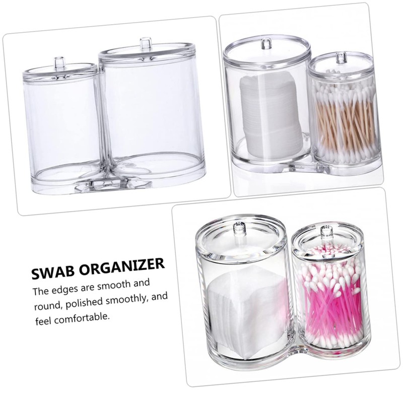 Ciieeo Multifunctional Cotton Pad and Swab Storage Box Lid Organizer