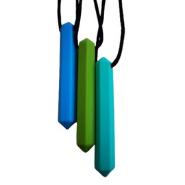 Sensory Chew Necklace Chewelry for Kids or Adults with Autism ADHD Who Need to Stim Chew Bite or Fidget Chewy Aids Help Concentration Biting 3 Pack BGT