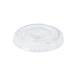 HEIKO 004525009 Clear Cups A-PET Flat Lids for 9 oz with Hole, Clear, 50 Count