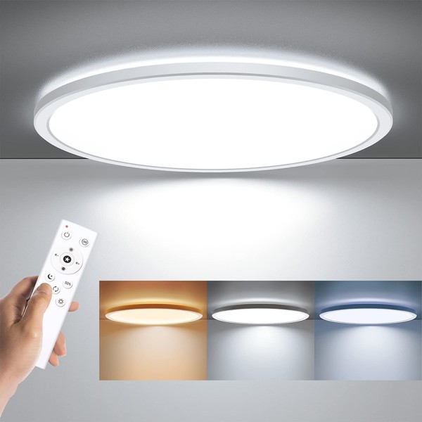 BLNAN LED Flush Mount Ceiling Light with Remote Control, 15.4