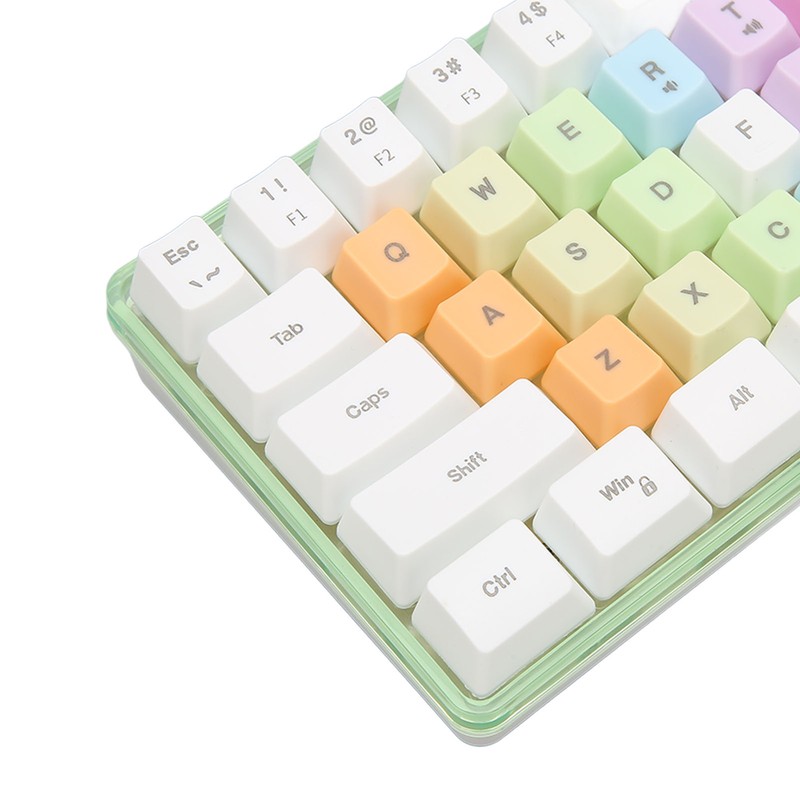 61 Keys Mechanical Keyboard RGB Backlight Colorful Keycaps Mini Wired