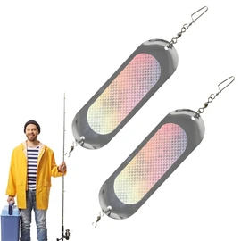 HKYLRAT 2 Trolling Flashers, Diving Board Salmon Fishing Dodger 4.5In, Metal Flash Boards 23g, Fishing Lures with Lights for Freshwater Seawater