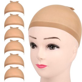Popvibes 6Pcs HD Wig Caps Transparent HD Wig Cap Stocking Caps Invisible Wig Cap Thin Nylon Cap HD Wig Cap for Lace Front Wig Accessories for Women (3Pack/6PCS) (6Pcs-B)