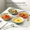 CINAIMPRESSION 9Inch Pasta Bowls Set of 4, HandPainted Ceramic, Mix