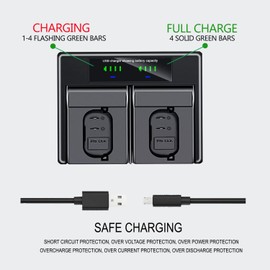 Dual USB Battery Charger for Leica Q3 – Compatible with 2X BP-SCL6 Batteries, Independent or Simultaneous Charging Support
