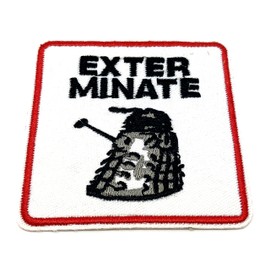 Exterminate Dalek Dr WHO Iron On Sew On Embroidered Kids Fancy Dress Cosplay Patch