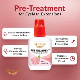 Eyelash Extension Cleanser for Extensions Pre-Treatment lash cleanser, Oil Free, 100% Safe, Non-Irritating Dermatologist Tested Eye Makeup Remover Professional Salon & Beginner (15g) Rose