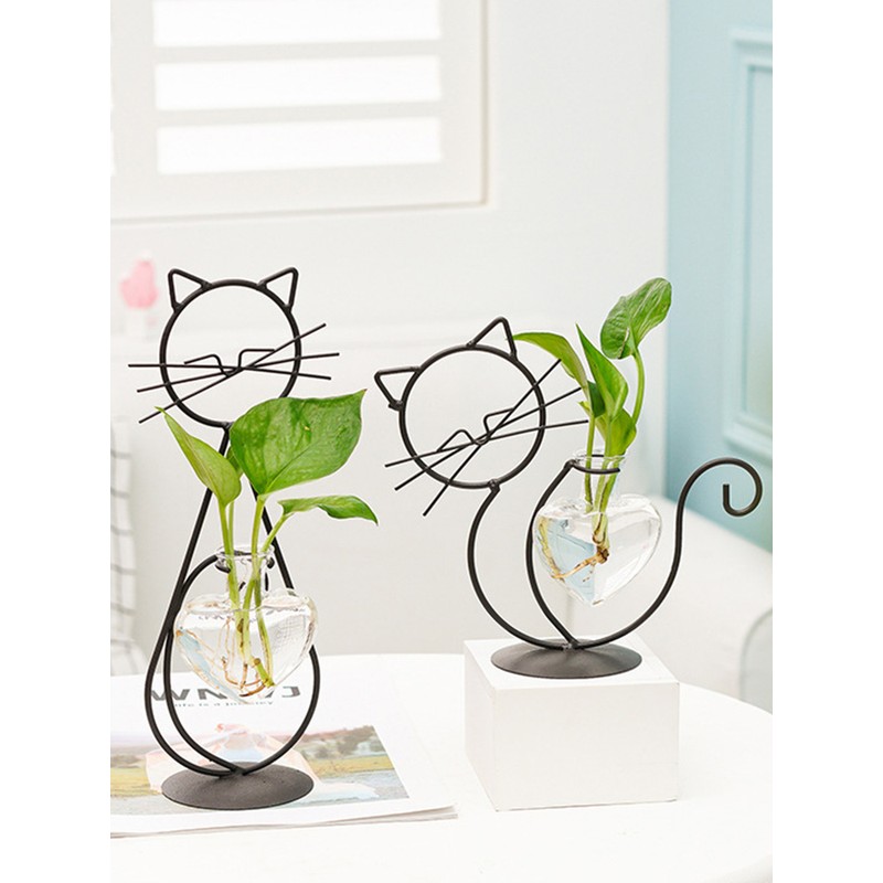 Simple Cat Iron Flower Ware Hydroponic Flower Arrangement Vase