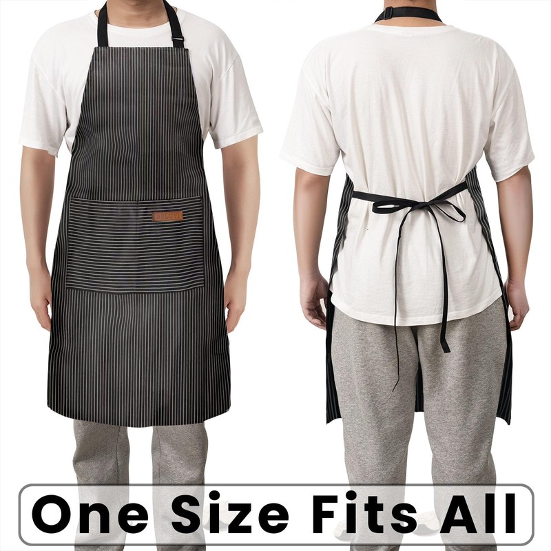BeLuyi Adjustable Bib Apron with 2 Pockets Chef Cooking Kitchen