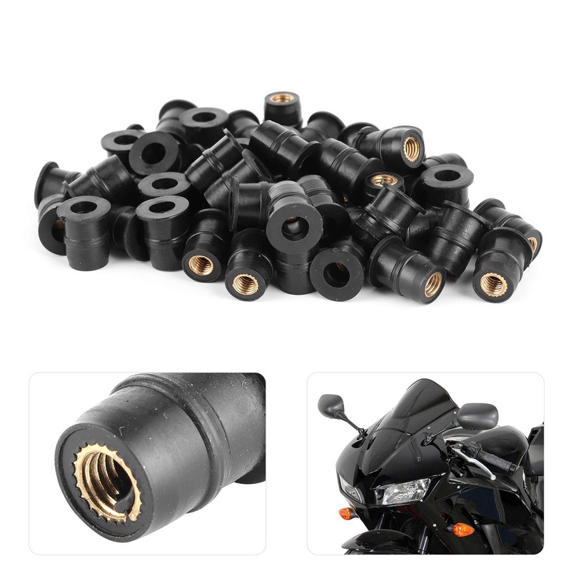 M5 Rubber Nuts, 5 mm Metric Motorcycle Windshields Mounting Nut