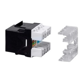 Monoprice Cat6 RJ-45 180-Degree Punch Down Keystone Dual IDC, Black