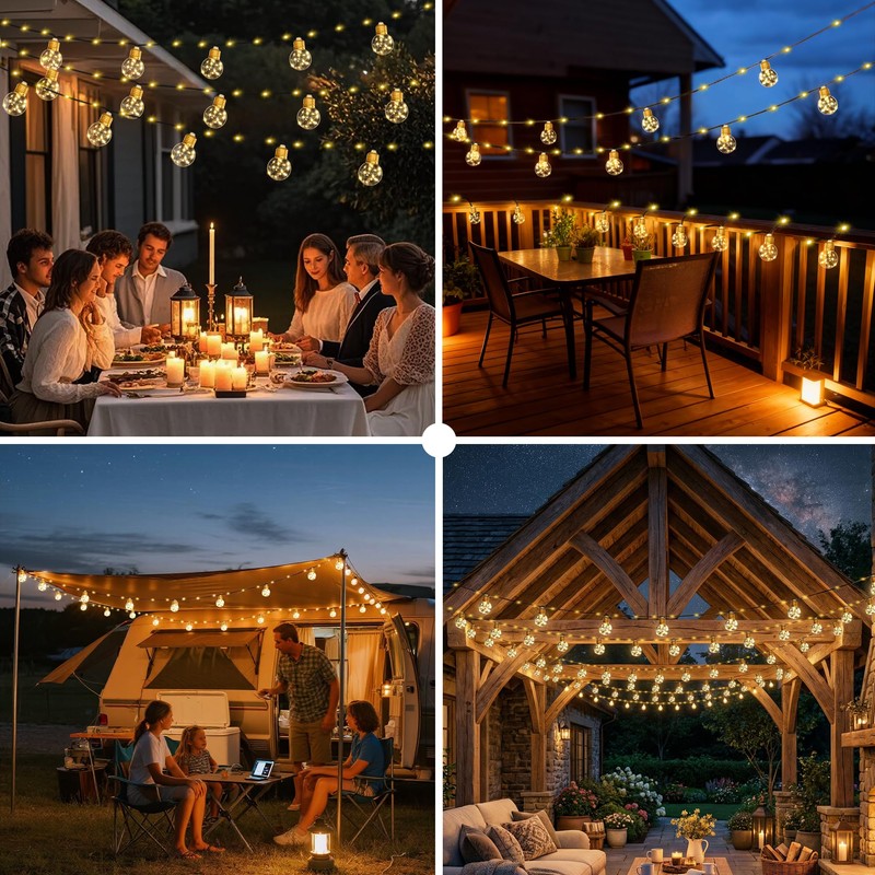 MERRIMAX M Solar String Lights Outddor, 257LEDs 25Ft Solar Powered