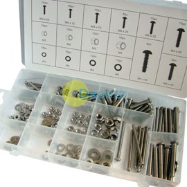 Dapetz ® 246Pc Stainless Steel Nuts & Bolts Set M3, M4, M5, M6 Screws Bolts, Nuts & Washers Assortment Kit, Flat Washers Metric Machine Screws Kit