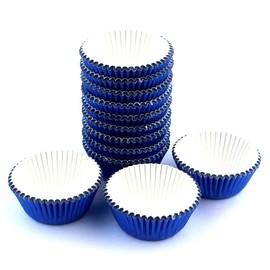 Eoonfirst Mini Foil Cupcake Liners Muffin Paper Baking Cups 300 Pcs (Navy Blue)