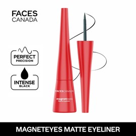 FACESCANADA Matte Eyeliner - Black | Waterproof Liquid Eyeliner with Fine Tip Brush | Smudge Proof, Long Lasting & Easy Glide Formula for Precise, Bold Eye Looks | 0.27 Fl Oz (8ml)