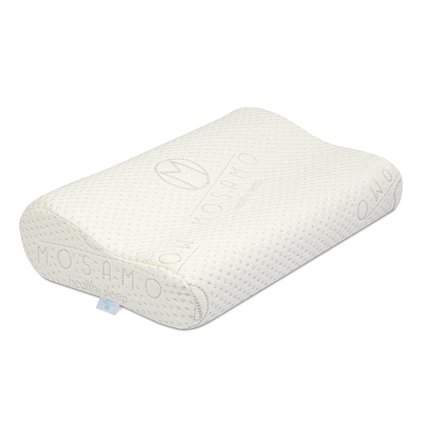 MOSAMO Orthopaedic Pillow, Rollable Pillow, Thermoelastic Foam, with Pillow Case, Ideal for Tension and Neck Pain, Also for Allergy Sufferers, Sleep Better 48 x 33 x 11 cm