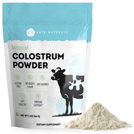 Kate Naturals Colostrum Powder Supplement. Grass-fed, Gut Health, Immune & Digestive Support, Hair & Skin (36 Servings, Unflavored, Gluten Free, Sugar Free)