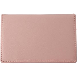 NSL-2403 Slip-on Noir Business Card Holder, Pale Pink, Genuine Leather, Simple, Holds Approximately 30 Business Cards