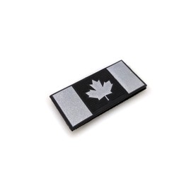 PVC Morale Patch - Canadian Flag - Black & Reflective 1" x 2"F