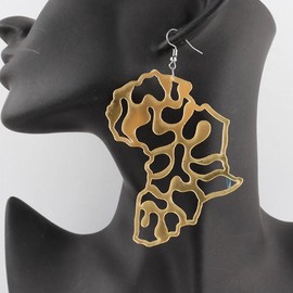 Afica map earring Female Casual Elegant - Color: Holes