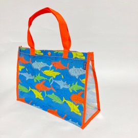 Kiejun KF604-07 Pool Bag, Beach Bag, For Boys, Girls, Pool, Beaching, Children, Transparent, Waterproof, Elementary School Students, Kindergarten, Nursery School, Plastic Bag, T Shark