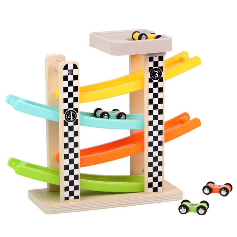 Car Ramp Race Track Roof Top Early Educational Miniature Pull