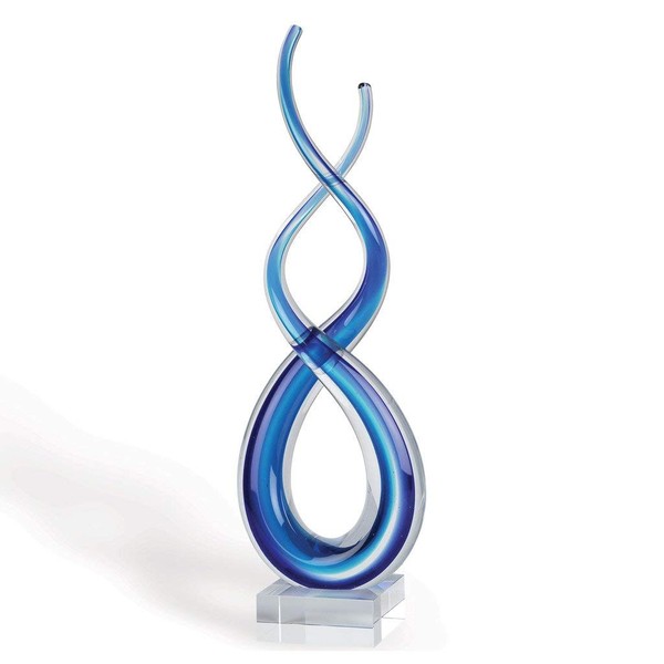 Badash GW520 14" Touch of The Blues Centerpiece on Crystal Base