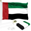 UD_G128 Combo Pack: 6 Ft Tangle Free Spinning Flagpole (White)