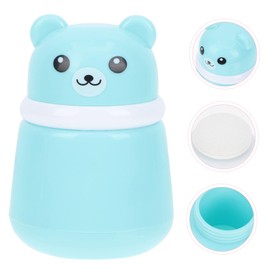 SAFIGLE Powder Puff Box Adorable Bear Design Durable Powder Puff Container for Loose Powder for Talcum and Care Portable and Easy to Use for Newborns