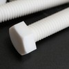 10 x White Hexagon Head Screws Polypropylene (PP) Plastic Nuts,