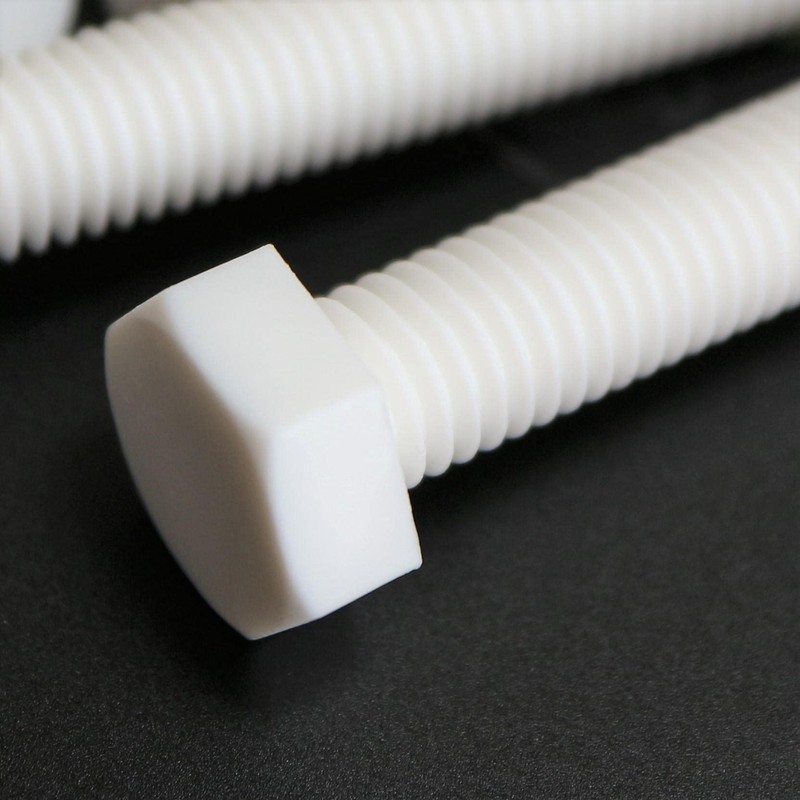 10 x White Hexagon Head Screws Polypropylene (PP) Plastic Nuts,