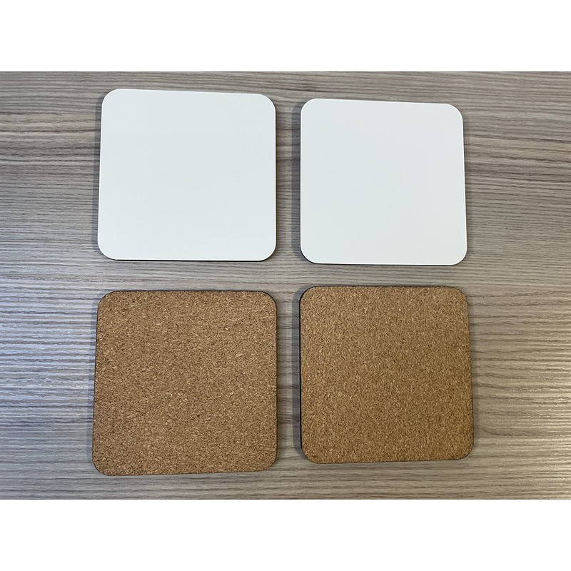 12 x MDF Blank Sublimation Coasters Cork Backed - 9cm