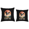 Shoebill Stork Retro Flight Wildlife Birdwatching Throw Pillow