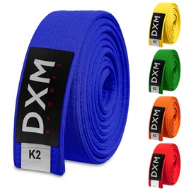 DXM SPORTS BJJ Jiu Jitsu Belt - Taekwondo Karate Belt - Martial Arts Uniform Ranking Judo Belt Double Stitched for Kids Adult (Blue, 300cm)