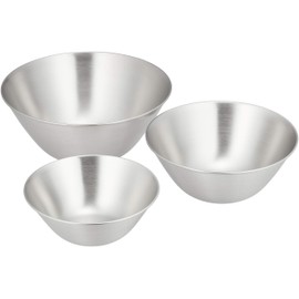 Yanagi Sori (Sori Yanagi) stainless steel bowls designed based on the opinions of cooking professionals and housewives, Tsubame Sanjo stainless steel bowls 13, 16, 19cm set, design that prevents