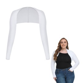 Saituo Home Uv Schutz Kühlende Manschette Eisseide Armstulpen Arm Sleeve,Bequem und Atmungsaktiv,mit Fingerlöchern,Kurze Sonnenschutzoberteile,Unisex,Geeignet zum Bergsteigen,Fahren,Angeln usw(Weiß)