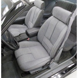 Durafit Seat Covers 1982-1992 Camaro Low Back Bucket Seats with Adjustable Headrests Made in Gray Twill Fabric
