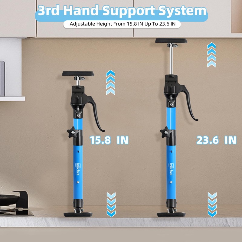 Cabinet Jacks for Installing Cabinets, Heavy Duty Third Hand Support